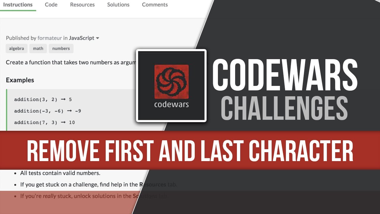 Remove First and Last Character | Codewars JavaScript Tutorial