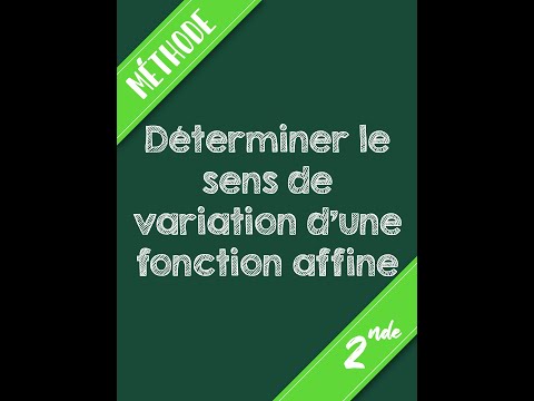 Fonctions Affines - Méthode 3 - Déterminer le sens de variation d'une fonction affine