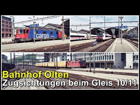 Zugsichtungen beim Bahnhof Olten, Perron 10/11, Kanton Solothurn, Schweiz 2022