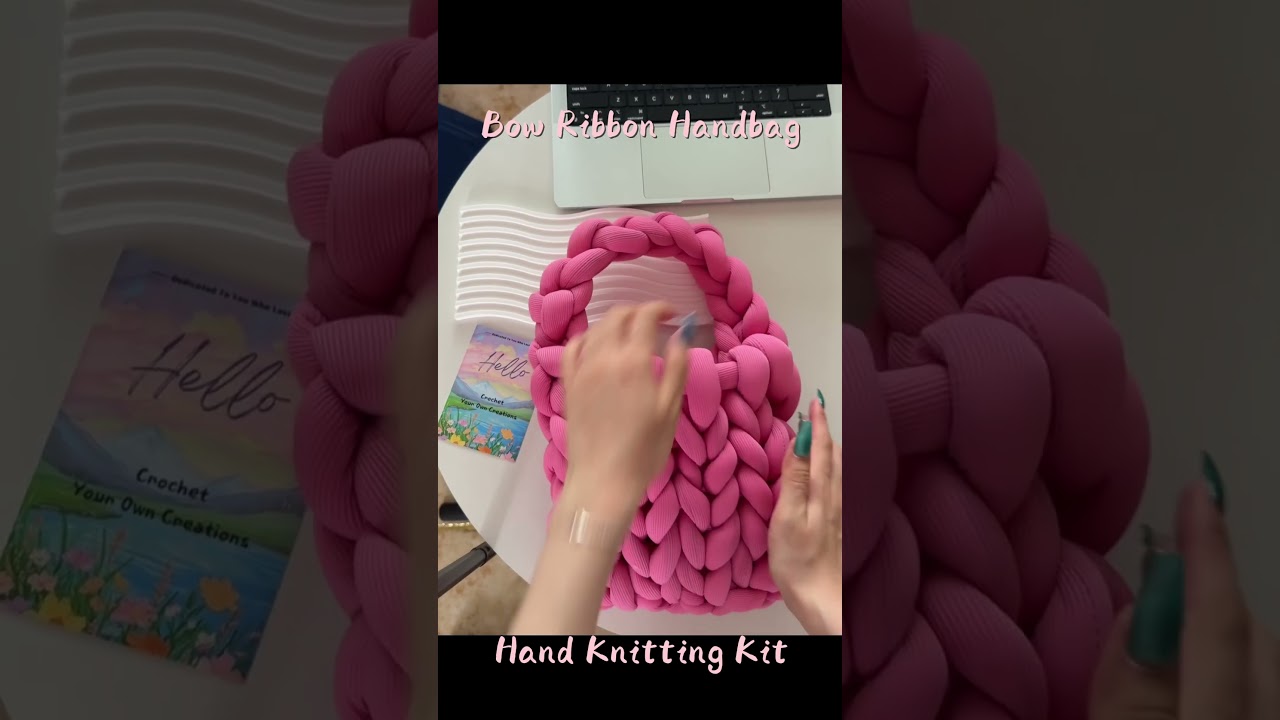 Bow Ribbon Handbag Hand Knitting Kit in Kcumi