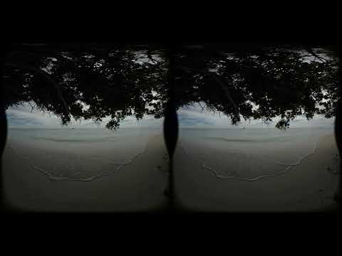 Cozy place under the tree on the beach of the island Dhigurah Alif Dhaal Atoll Maldives VR 180 video