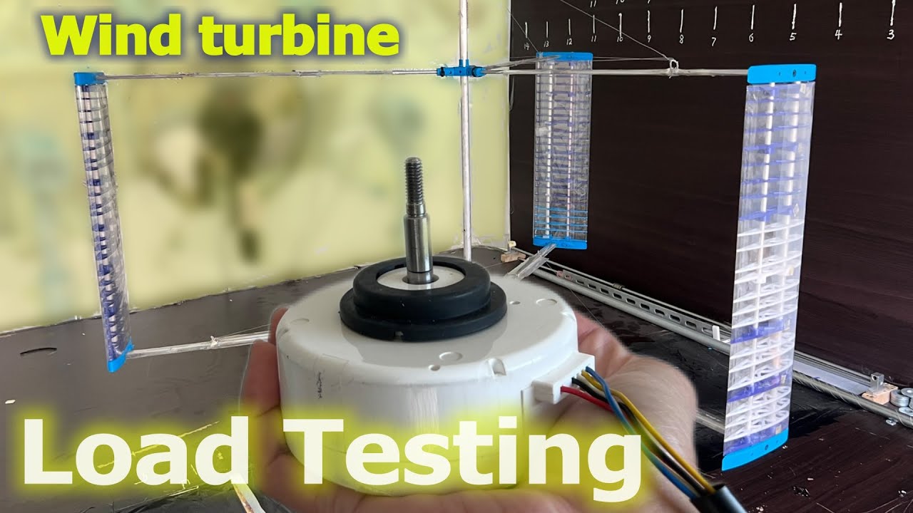 Darrieus wind turbine load testing, power generation, PWM regulation