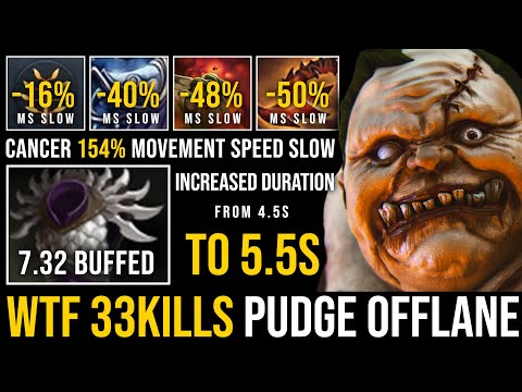 WTF 33KILLS PUDGE IMBA 154% CANCER SLOW MOVEMENT SPEED BUILD + BLADE MAIL BUFFED IN THIS PATCH