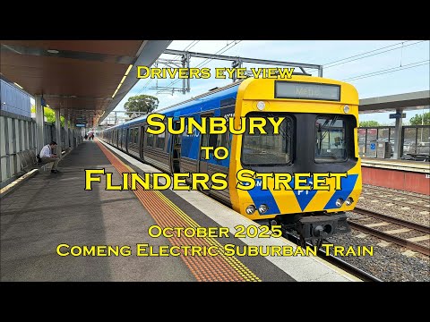 Drivers eye view, Sunbury to Flinders Street, Comeng, Oct 2025