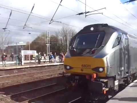 The DRS’s Class 68 ‘UKLight’ Chiltern Railways No.68011 passing at Carlisle Citadel Station. (V2)