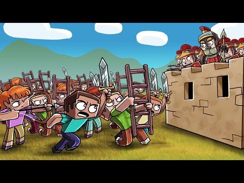 Minecraft Fan Battle - 100 FANS ATTACK ROMAN EMPIRE! (Romans vs Gauls)