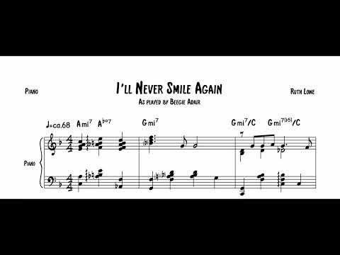 I'll Never smile again - Beegie Adair [jazz piano transcription]