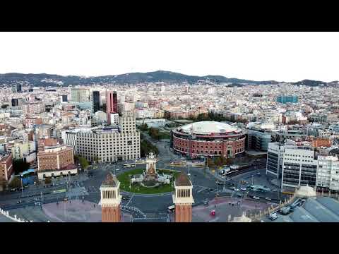 FLYING OVER BARCELONA (4K UHD) - Relaxing Music Along With Beautiful Aerial panorama - 4K Video