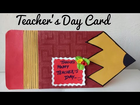 DIY Teacher's day card|Teachers day card making idea|Pencil shape card |thanks for teacher card|card Video