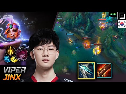 Viper Adc Jinx Build Galeforce Lethal Tempo - Viper Jinx Match Highlight - LOL KR 13.9