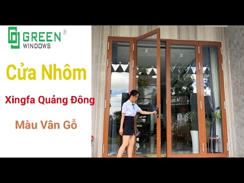 cửa nhôm Xingfa Quảng Đông màu vân gỗ