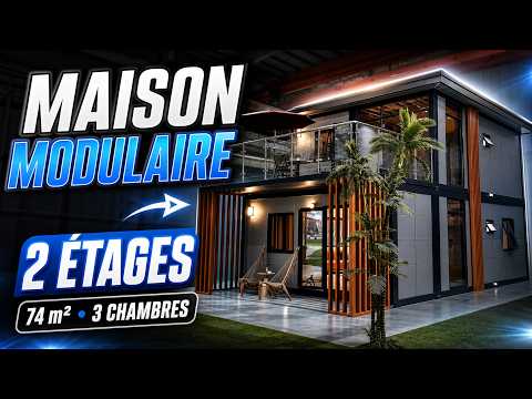 Maison modulaire 2×20 pieds empilables 74 m²