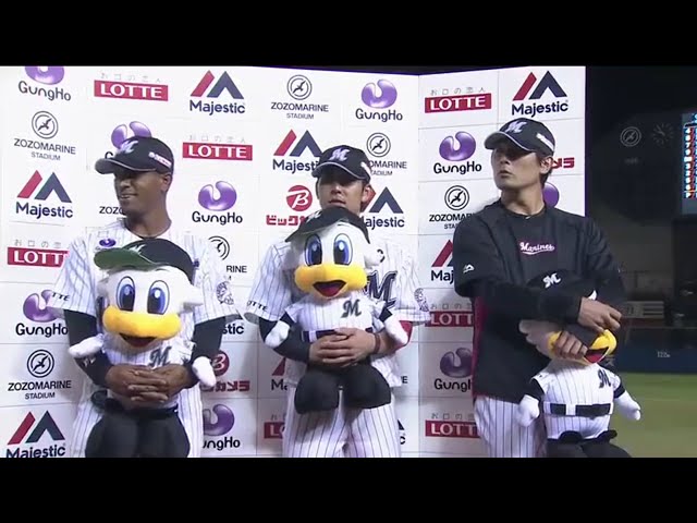 マリーンズ・涌井投手・鈴木選手・サントス選手ヒーローインタビュー 2017/6/9 M-S