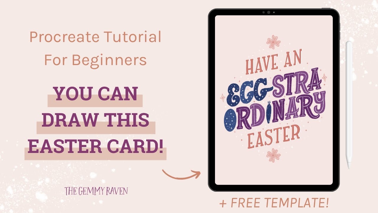 Procreate Easter Card: Procreate Beginner Tutorial Step by Step - Free Template!