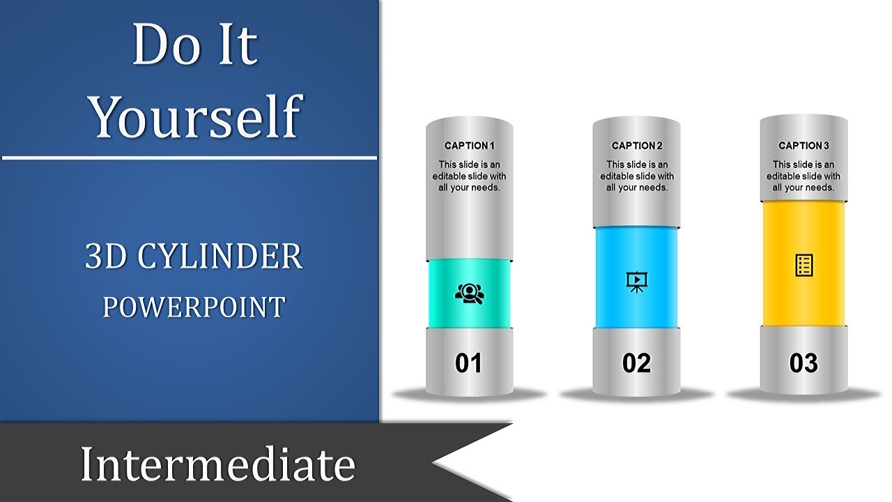 How to make a 3D Cylinder PowerPoint Template.