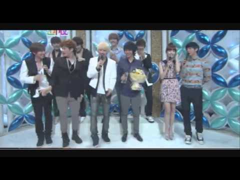110911 Inkigayo - Suju acting cute ~