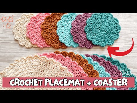 Crochet A Matching Table Set That Will Wow Your Friends Sunrise Coaster and Placemat Tutorial