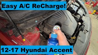 How to ReCharge AC Hyundai Accent 1.6 GDI 12 13 14 15 16 17 2012 2013 2014 2015 2016 2017