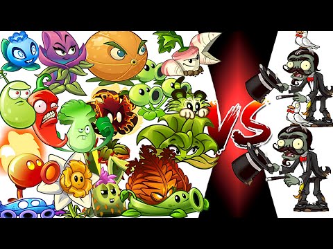 pvz2 challenge - 2 magician zombie 🆚 8 plants