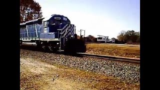 preview picture of video 'Norfolk Southern 174 NB Manifest w/ 4 CEFX SD40-2's! Powder Springs,Ga 11-08-2008©'