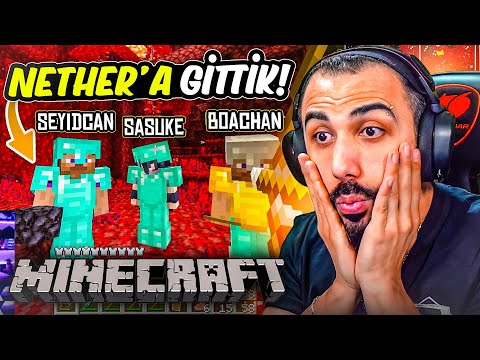 MİNECRAFT AMA NETHERA GİTTİK!? EKİPLE 100 GÜN SURVİVAL | BÖLÜM 3 | Barış Can
