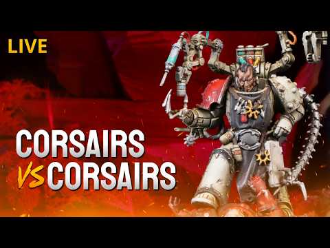 NEW Red Corsairs Chaos Space Marines vs Aeldari Corsairs - A LIVE Warhammer 40k Battle Report