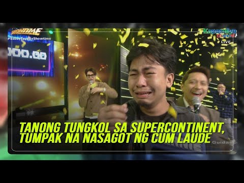 Cum laude nasagot ang tanong tungkol sa supercontinent, napanalunan ang 'Showtime' jackpot