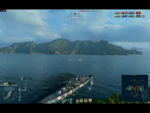 World of Warships Replay - British TX cruiser Minotaur sacrifices herself to let her team win