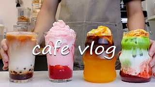 ☕Cafe Vlog Collection/Just Latte Things | A Chill Café Moment🌷Cafe Vlog/ASMR/카페브이로그/no bgm