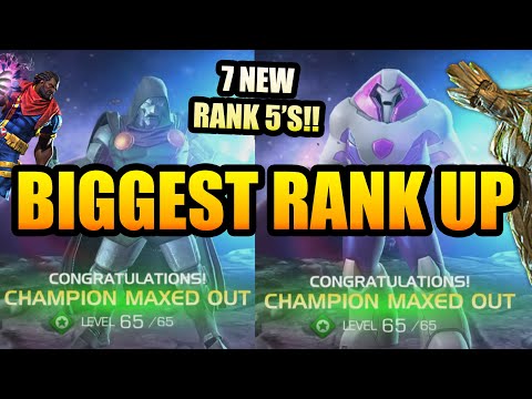 BIGGEST WHALE RANK UP VIDEO! - 7 NEW RANK 5 CHAMPIONS?!? - Marvel Contest of Champions