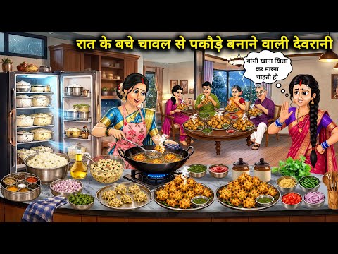 रात के बचे चावल से पकौड़े बनाने वाली देवरानी | The sister-in-law who makes pakodas from the leftover