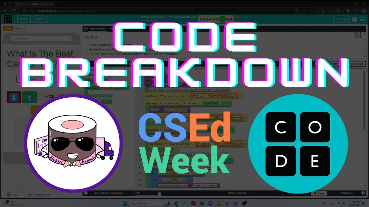 Code Breakdown of Simple App | CSEdWeek