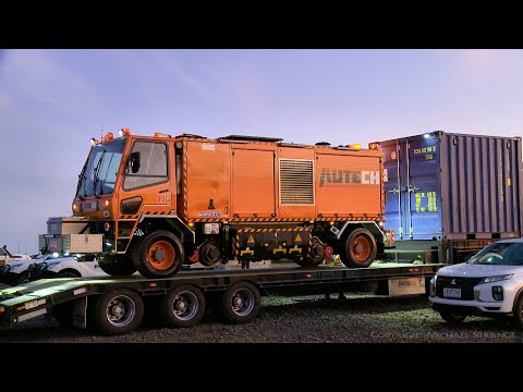 Cleaning & Transporting AUTECH Rail Grinder - (18/6/2020) - PoathTV Australian Trains & Railways