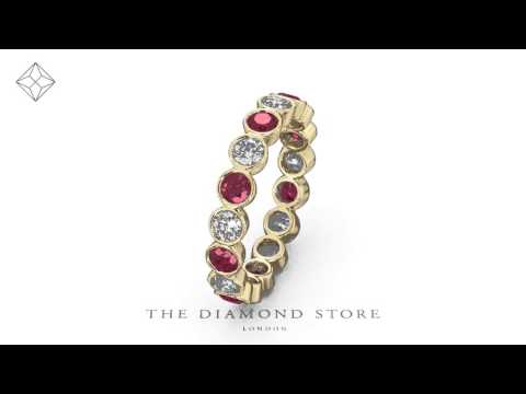 HG35 - Emily 18K Gold Ruby and Diamond Eternity Ring