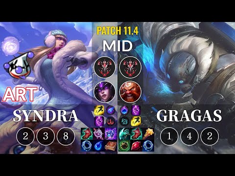 RJ Art Syndra vs Gragas Mid - KR Patch 11.4