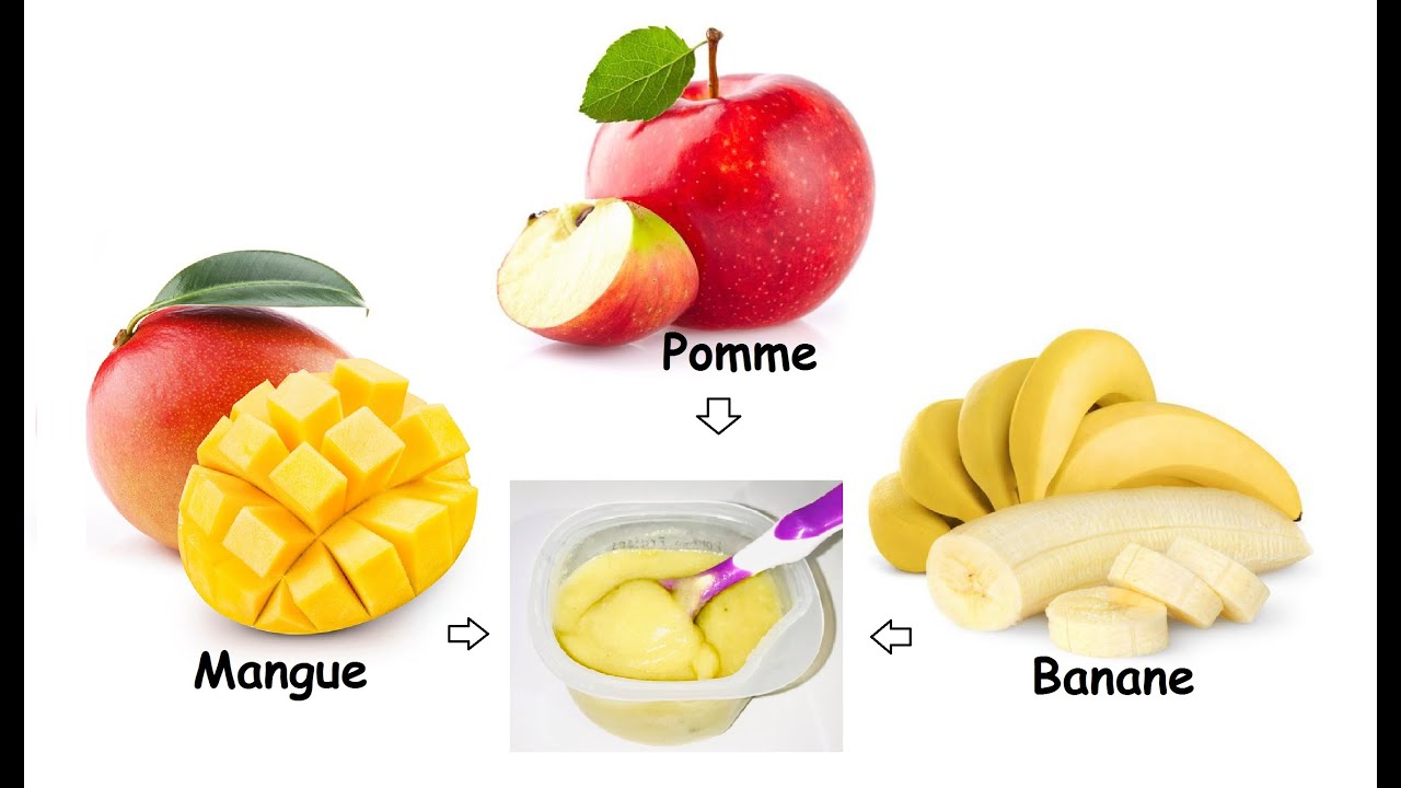 Recette compote bébé [6mois+] Mangue-Pomme-Banane