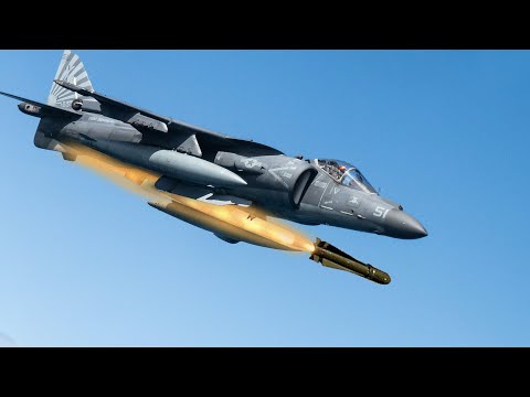 AV-8B Harrier II Insane Action Destroys Targets in Live Fire Exercise