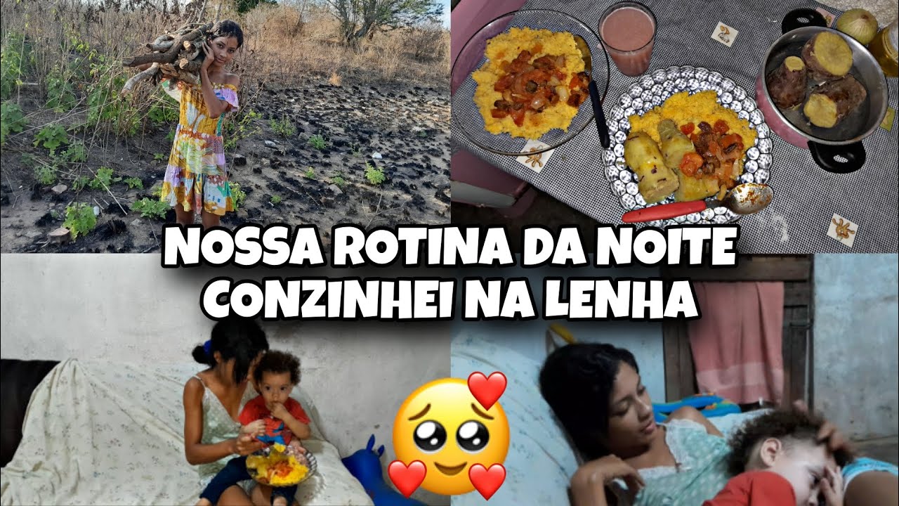 FUI BUSCAR LENHA NO MATO🪵ROTINA DA NOITE😍COZINHEI BATATA🍠 FRITEI CHARQUE💗