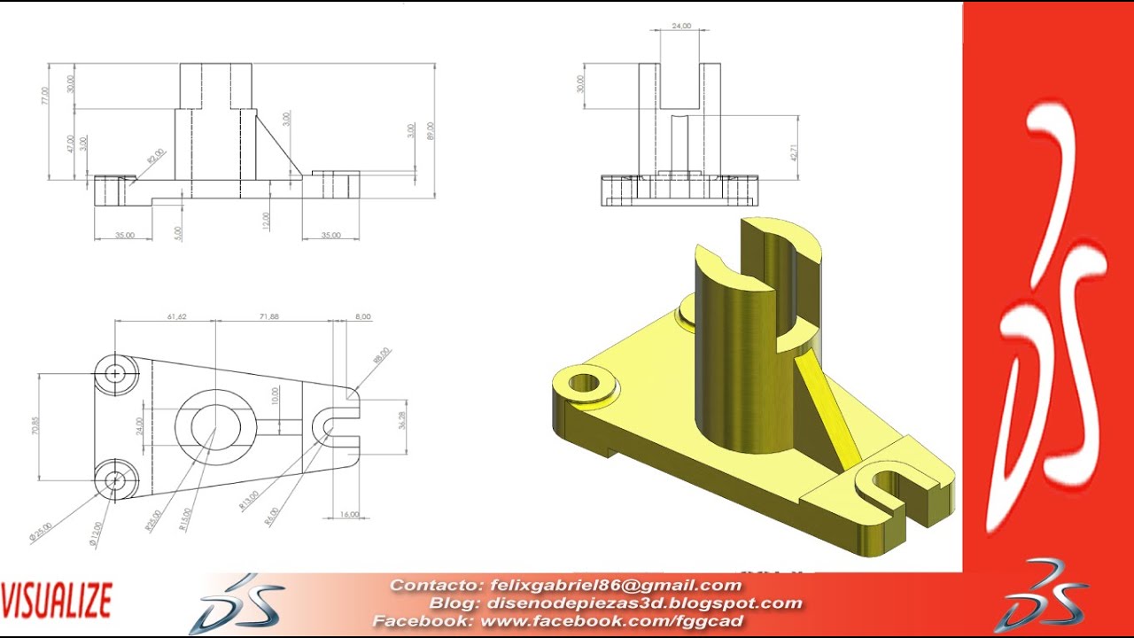 Solidworks  Tutorial Ejercicio 63 MODELAR PIEZAS MECANICAS
