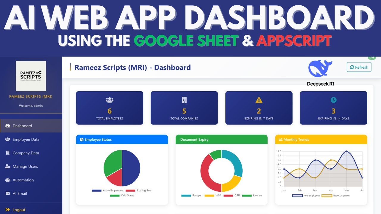 How to Build a Complete AI-Powered Web Dashboard using Google Apps Script & Google Sheets | D46