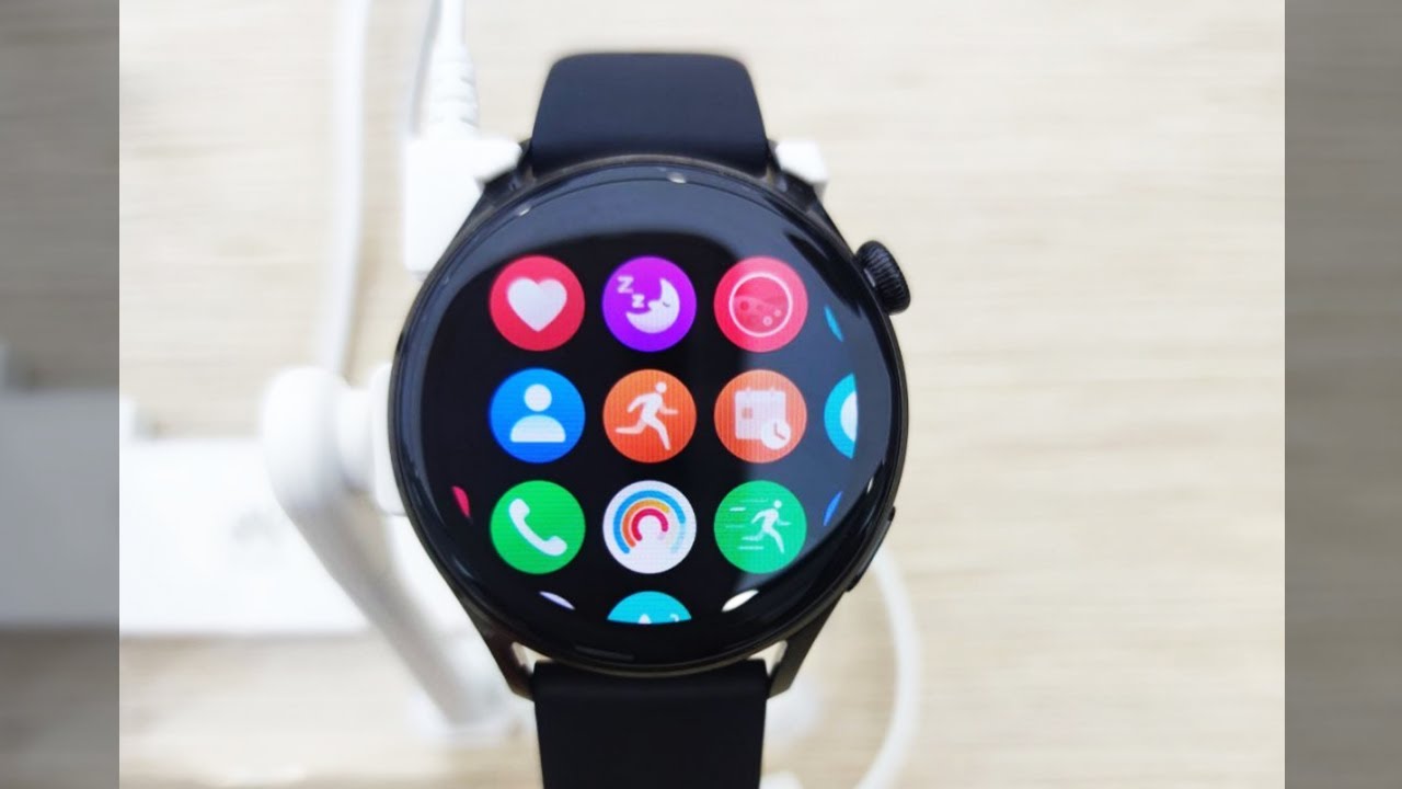 Huawei Watch 3 with HarmonyOS UI, round dial and circular functional key