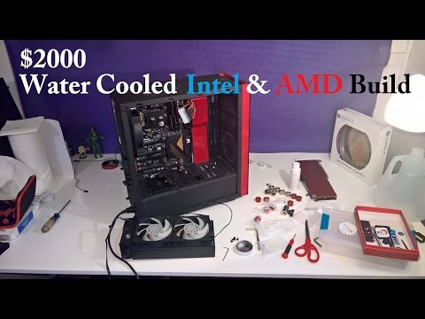$2000 Custom Water Cooled Intel I7 6700k & AMD 290x Build Time Lapse - Charizard PART 1