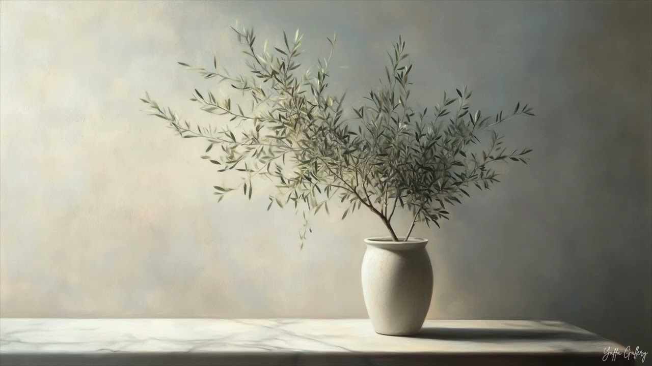 4K Olive Tree TV Art Screensaver | Framed TV Art | Art Painting - Yaffa Gallery