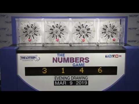 Evening Numbers Game Drawing: Saturday, March 9, 2019