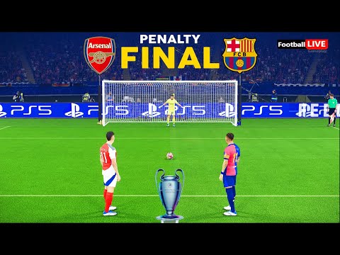 Arsenal vs Barcelona - Penalty Shootout FINAL Champions League 2025 | Raphinha vs Martinelli | PES
