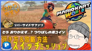 『どう おりかえす...？つりばしの青コイン』Pスイッチの行き方＆完全攻略プレイ｜マリオカートワールド
