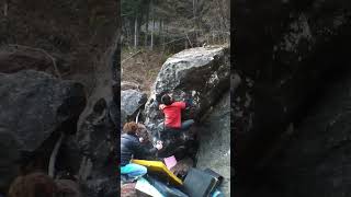 Video thumbnail of 鬼哭, 二段 (7c). 遠山川 (Toyamagawa)