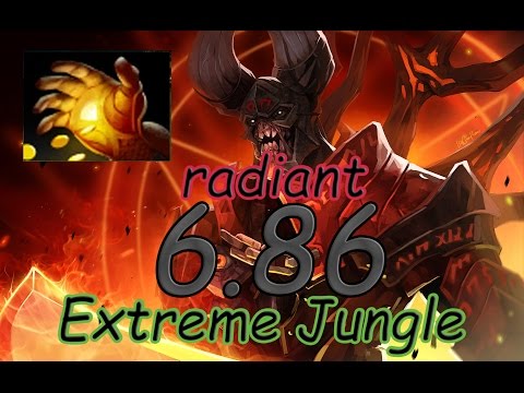 Dota 2 6.86 Jungle Radiant - Doom fast Midas! 6:25