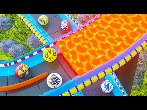 Marble Race Football Clubs - Escape from the Lava