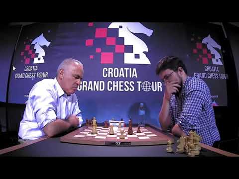 Garry Kasparov keep going to win Maxime Vachier Lagrave in Croatia Blitz Chess 2021 - R17